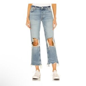 Free People Maggie mid-rise straight-leg distressed Jeans Size 27